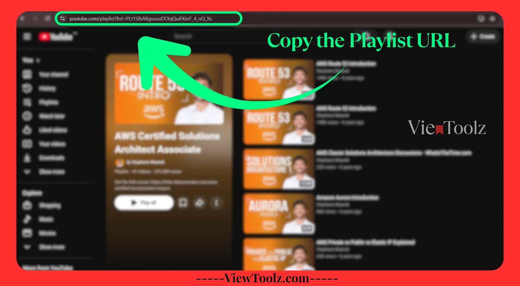 Copy playlist URL