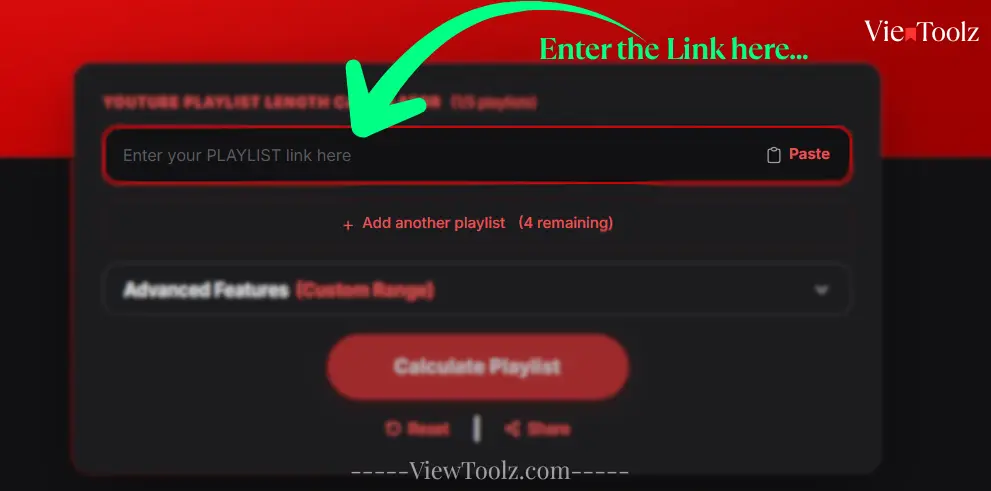 Paste playlist URL